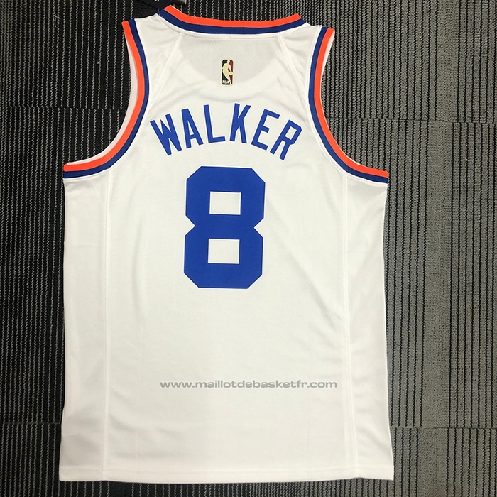 Maillot New York Knicks Kemba Walker #8 75th Anniversary Blanc